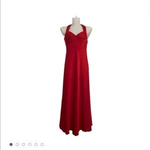 Calvin Klein Red Cross Back Silk Gown